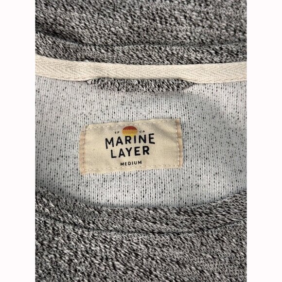 Marine Layer Crewneck Sweatshirt Women’s Sz Medium Heather Gray Relaxed Pullover - Picture 6 of 9